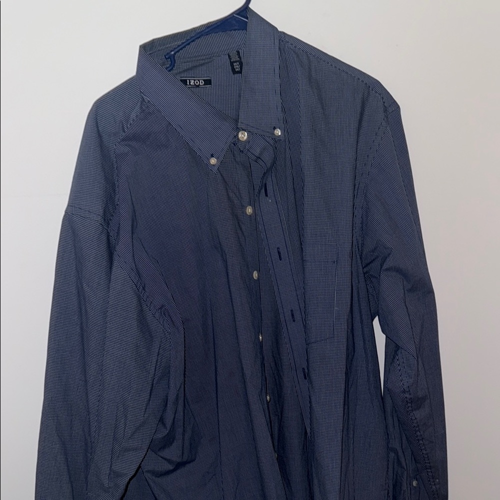 Izod Checkered Blue Shirt